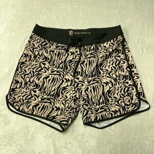 Born Primitive Island Shorts 5" Men's 32 Wildwood‎ Abstract Swim Board Gym